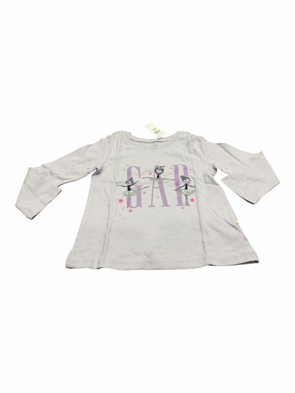 GAP Baby Girls' Long Sleeve Graphic Tee / T-Shirt, Purple Ballerina, Size 2T NEW